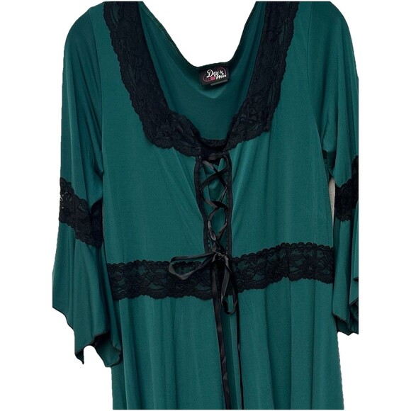 Vintage Dare To Wear 3X Lace Up Long Sleeve Babydoll Dress Goth Witchy Y2K USA - Picture 4 of 10